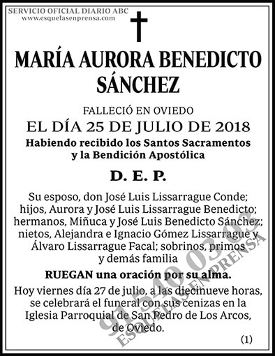 María Aurora Benedicto Sánchez